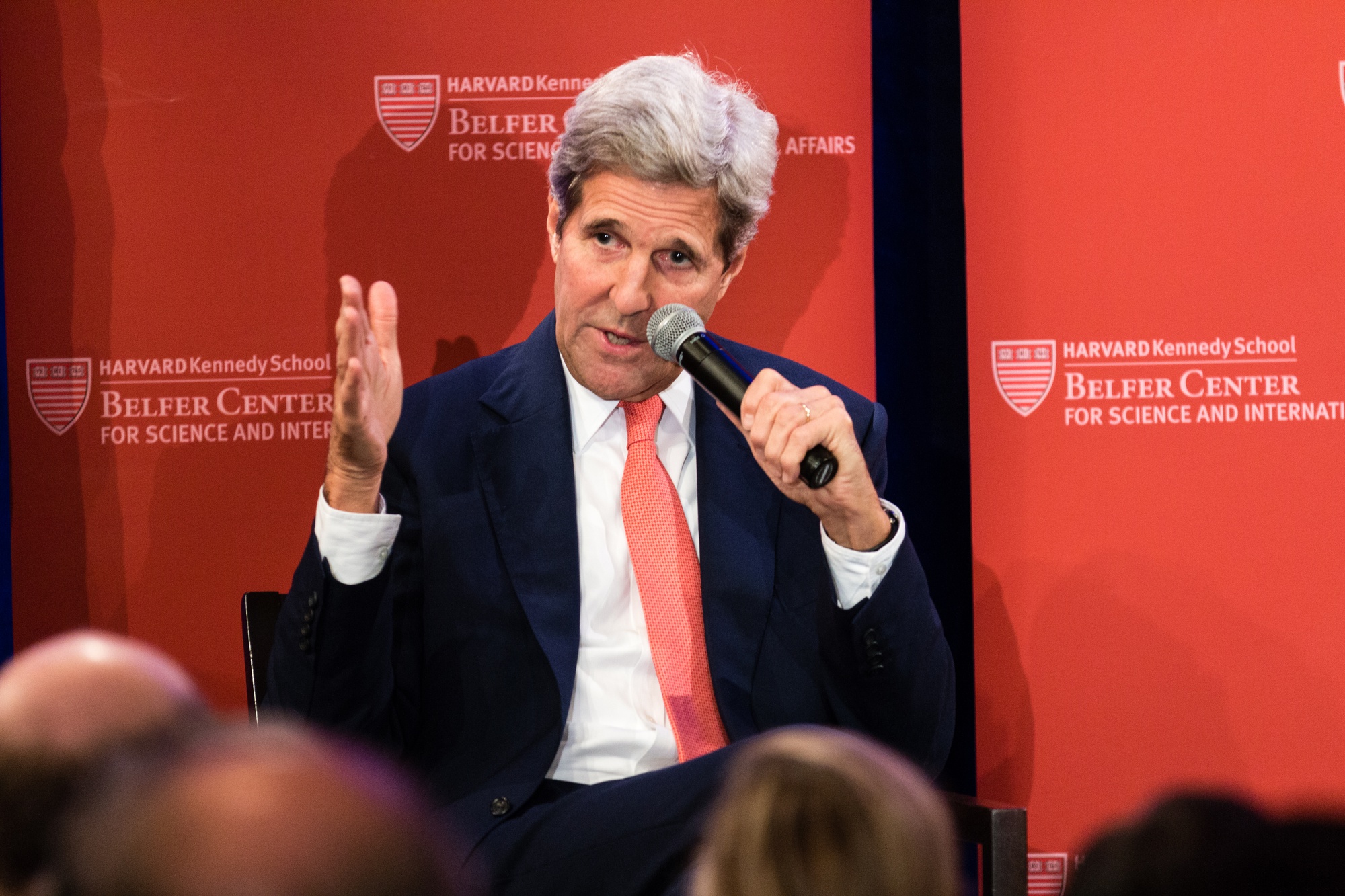 The Belfer Center hosted Secretary of State John Kerry for a conversation about Iran, Russia, Syria, and the world on October 13, 2015.