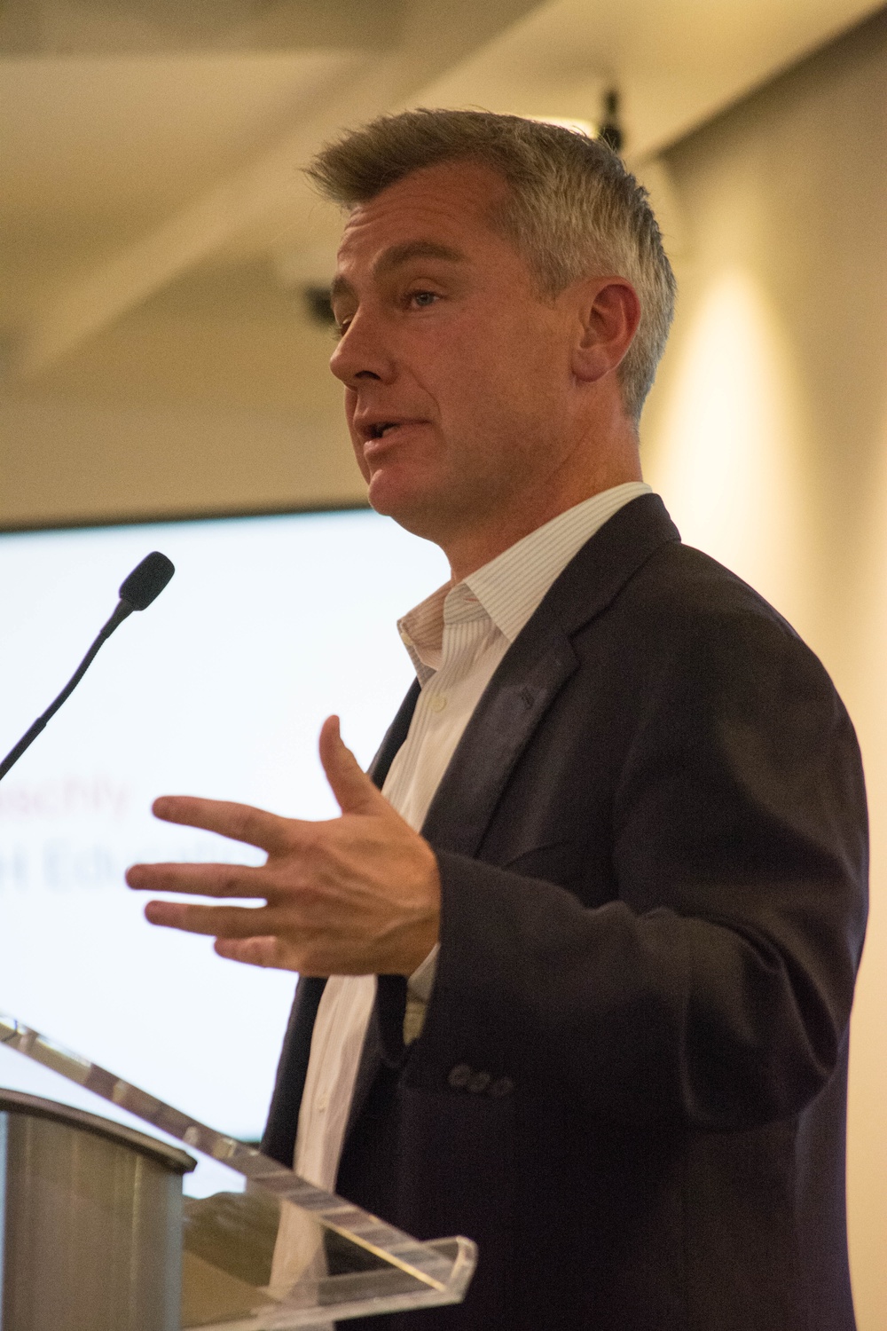 Stig Leschly, CEO of MATCH Education, gives the opening keynote at 2016 President’s and Dean’s Challenges Kickoff.