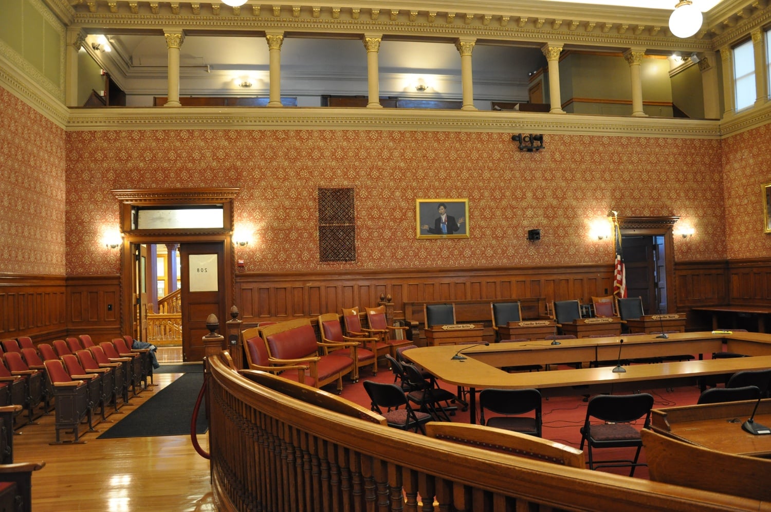 The Sullivan Chamber at the Cambridge City Hall before a City Council meeting in 2015.