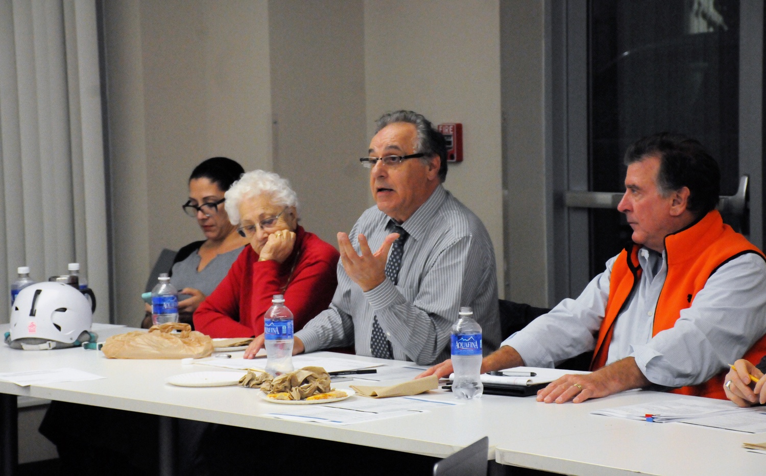 John A. Bruno, Interim Chair of the Harvard-Allston Task Force, leads a two-hour discussion on the University’s development in Allston on Wednesday evening.