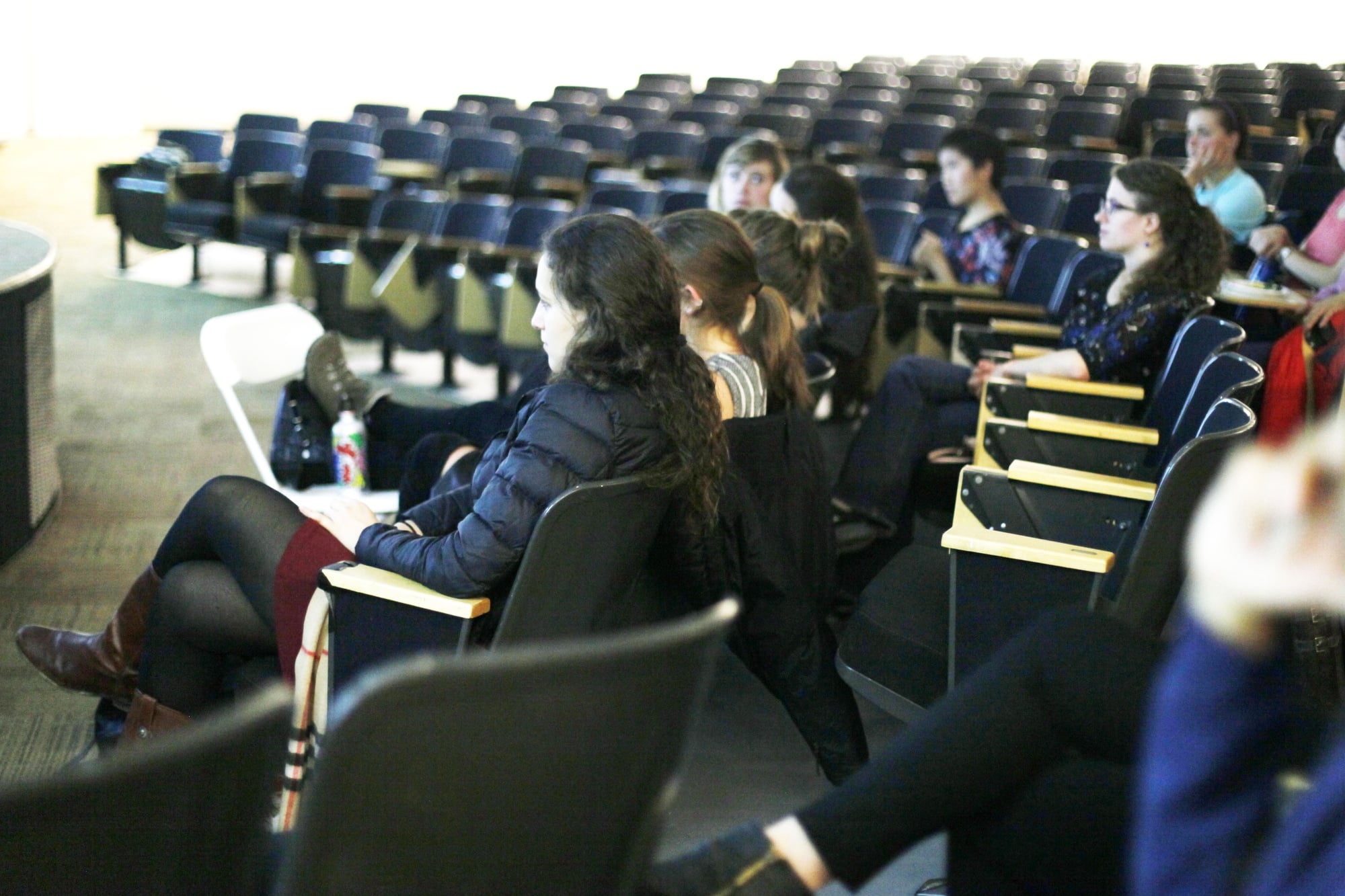 The audience at the beautyREDEFINED presentation listened to Lindsay and Lexie Kite discuss body image resilience, self-objectification, and body shame, among other topics during an Oct. 20 event held in Geological Lecture Halls.  