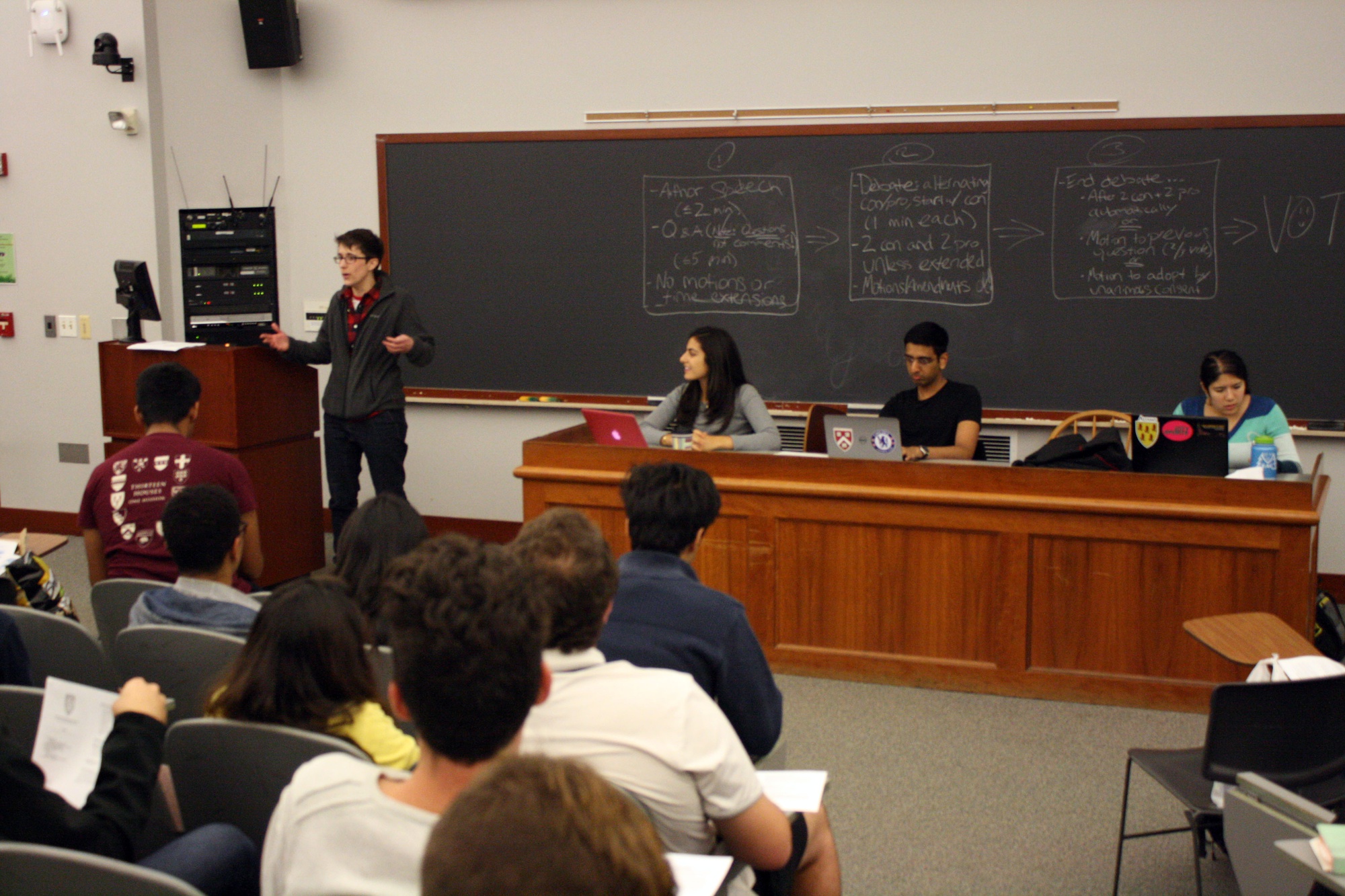 Emily J. Miller, a Title IX Officer, speaks to the Undergraduate Council on Sunday evening about the role of Title IX at Harvard.