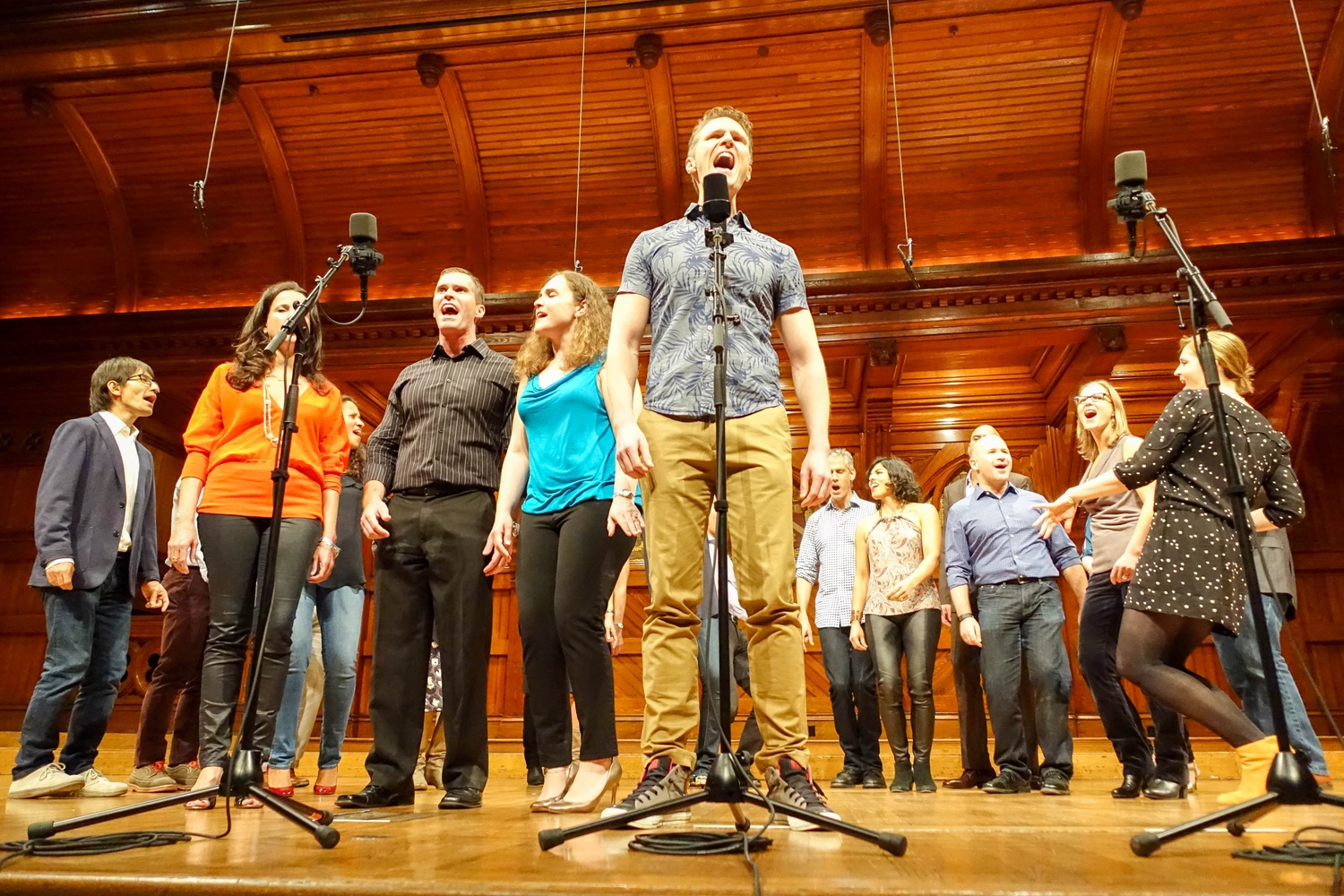 Jason R. McNeely ’00 performs with other alumni during The Harvard Opportunes’ 35th Anniversary Jam on Saturday evening in Sanders Theater.  