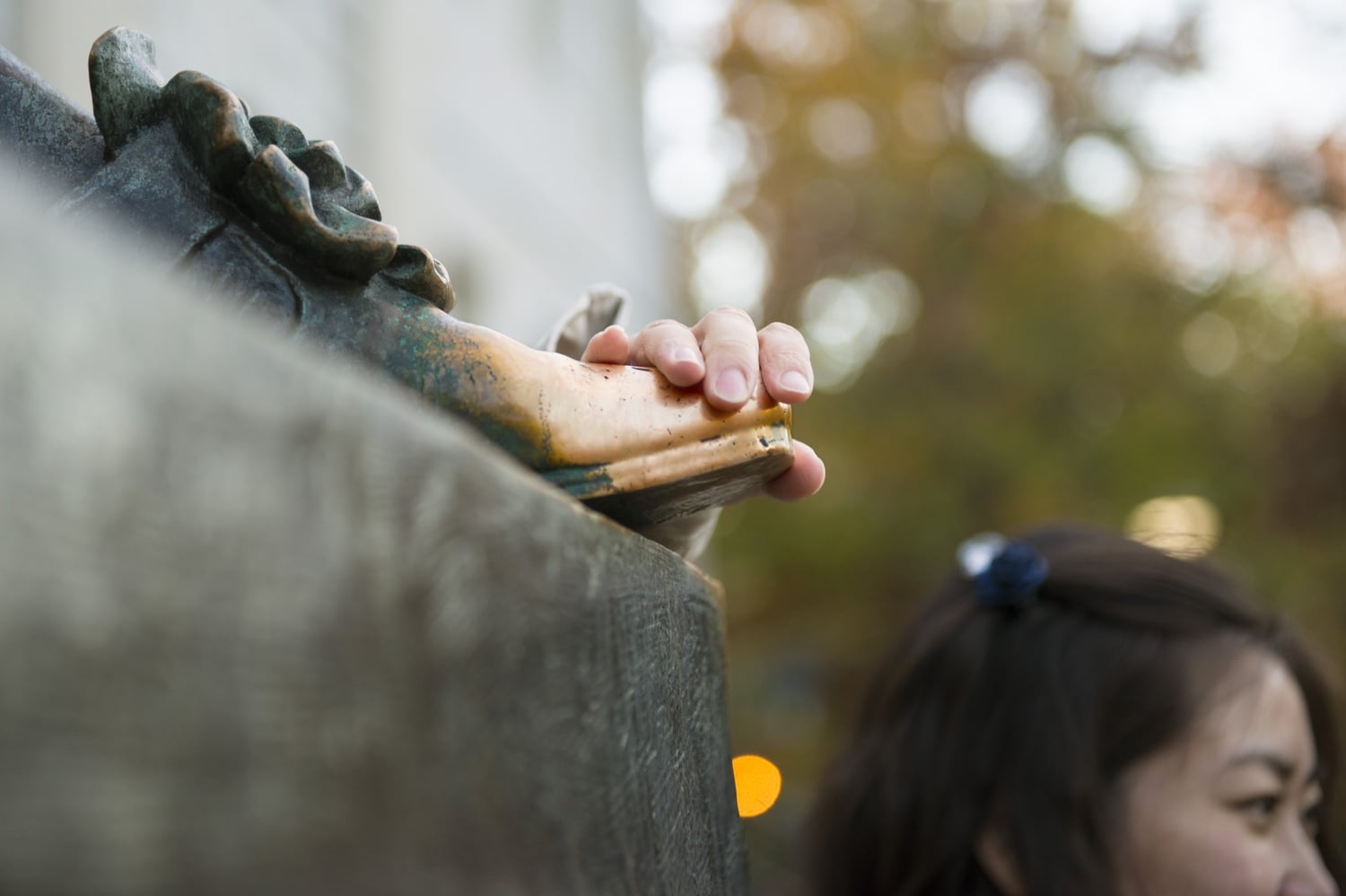 Every day, tourists rub the foot of the John Harvard statue for good luck and pose for photos, oblivious to what Harvard students do to the statue late at night.