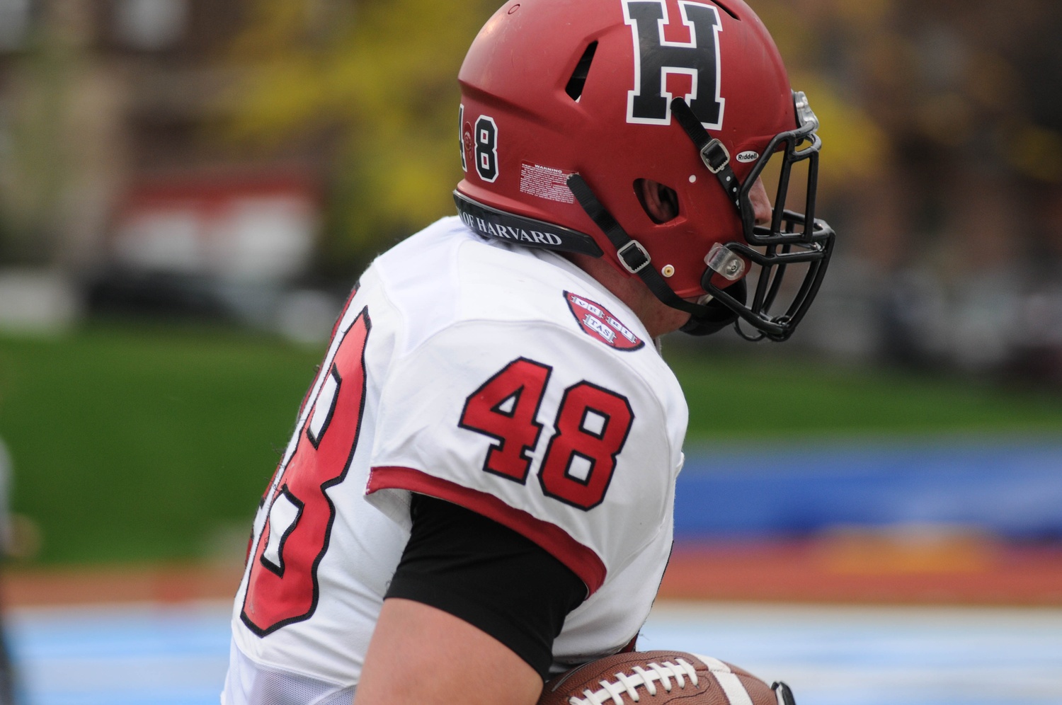 Crimson senior tight end Ben Braunecker has 762 receiving yards on 42 receptions this season. 