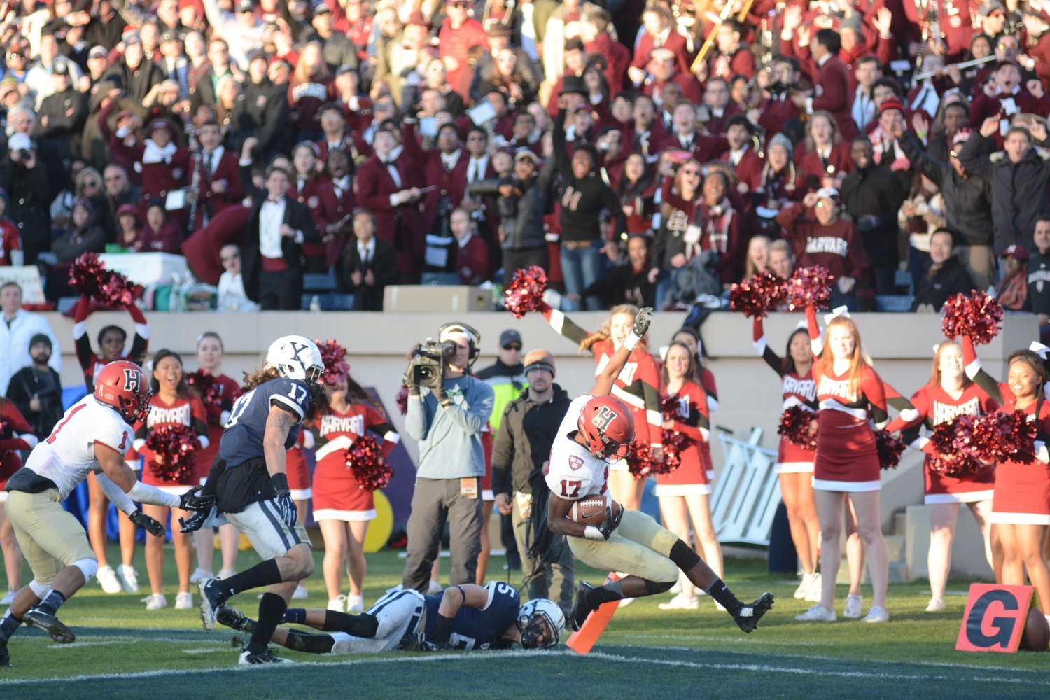 Rookie receiver Justice Shelton-Mosley totaled 153 all-purpose yards and three touchdowns as Harvard topped Yale, 38-19, in the 132nd playing of The Game.