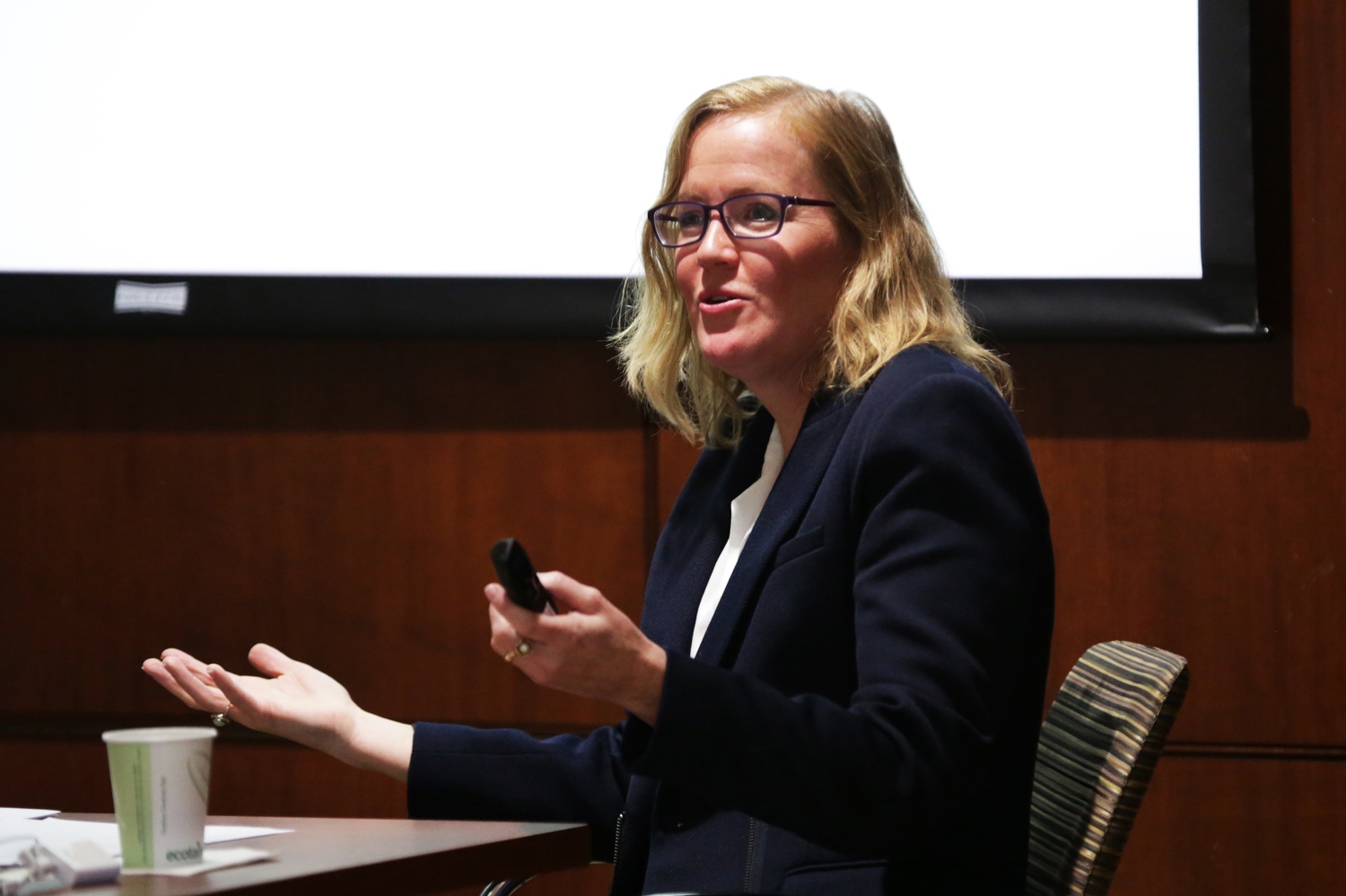 Monica Duffy Toft, a professor of public policy at the University of Oxford’s Blavatnik School of Government, speaks about her recent research on demographic politics as part of the Belfer Center’s International Security Brown Bag Seminar Series on Monday.