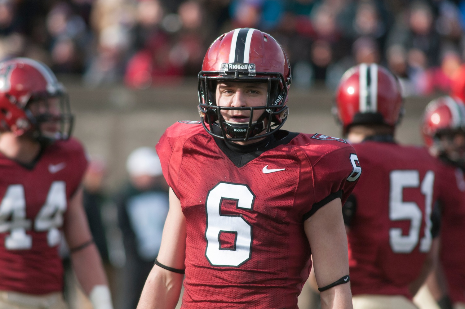 Defensive back Sean Ahern, shown during last year's edition of The Game, will captain the Harvard football team in 2016.