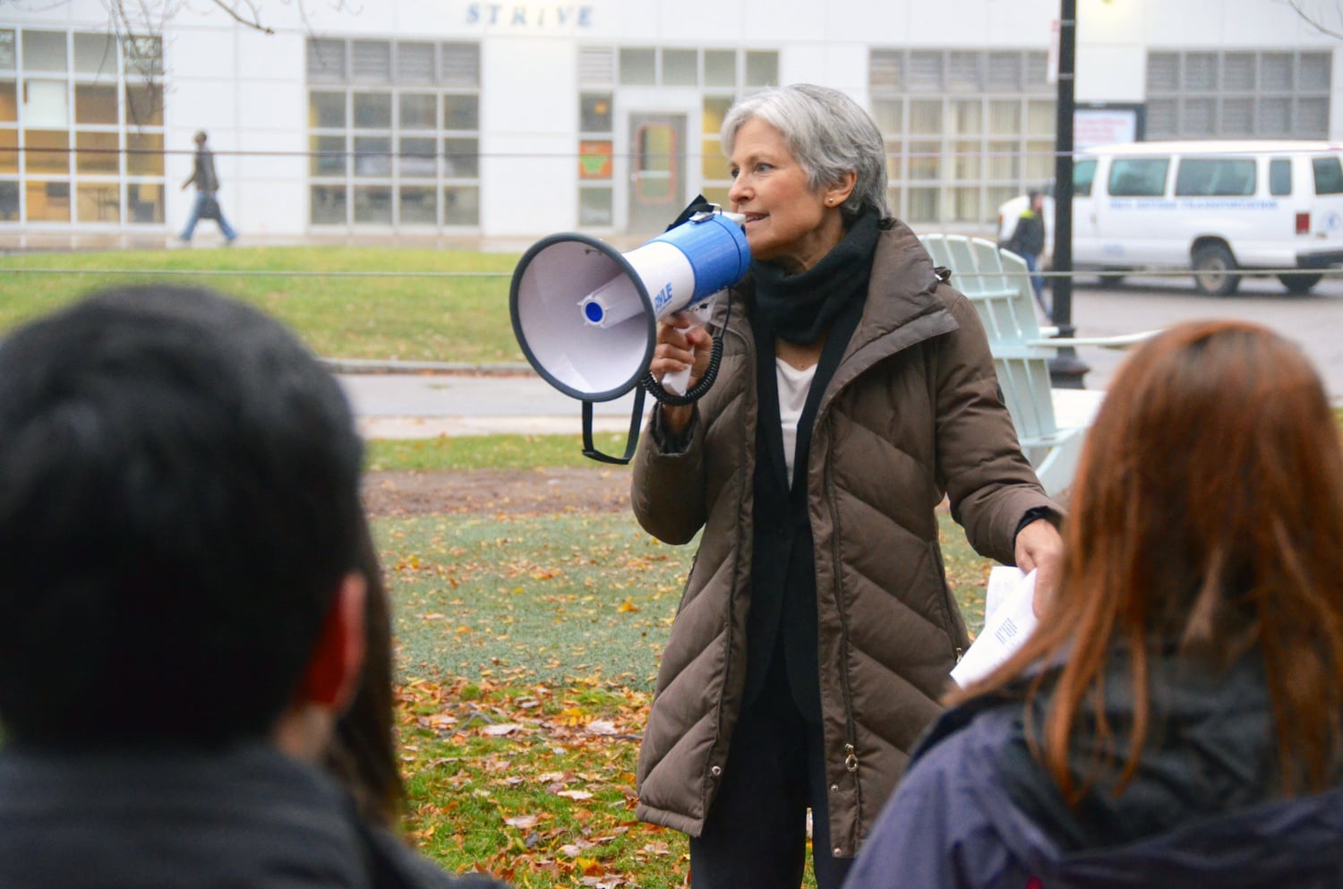 Presumptive Green Party presidential candidate Jill Stein ’73 speaks at Northeastern’s Million Student March in October.
