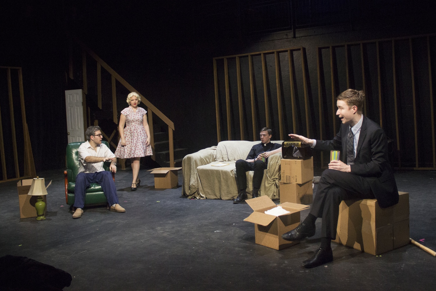 Actors run through their last rehearsal of Clybourne Park, a play presented in conjunction with a reading of “A Raisin in the Sun”. The show deals with themes of dreams, community, and race, and will open tonight at 7:30 pm in the American Repertory Theater Loeb Ex.
