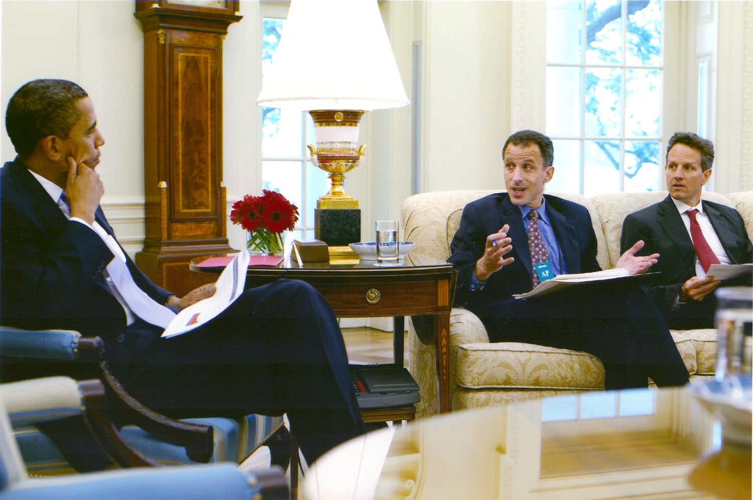 Jeremy C. Stein, pictured here in a previous meeting with President Barack Obama at the White House in 2009, is a current professor in the Economics Department.  Stein was an advisor in the U.S. Treasury Department after the 2008 financial crisis.  