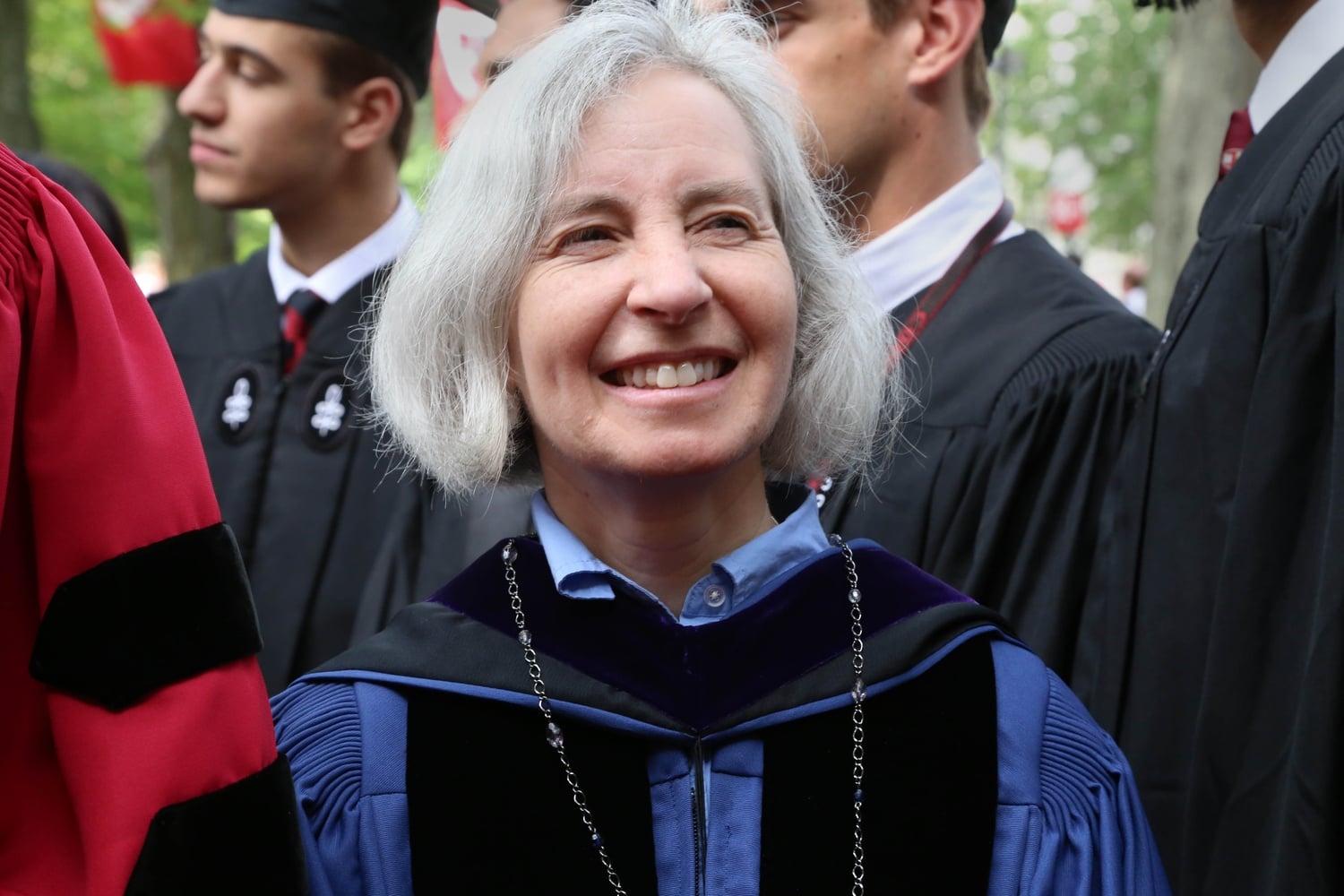Harvard Law School Dean Martha L. Minow processes with other faculty during Harvard's 364th Commencement on May 28, 2015.