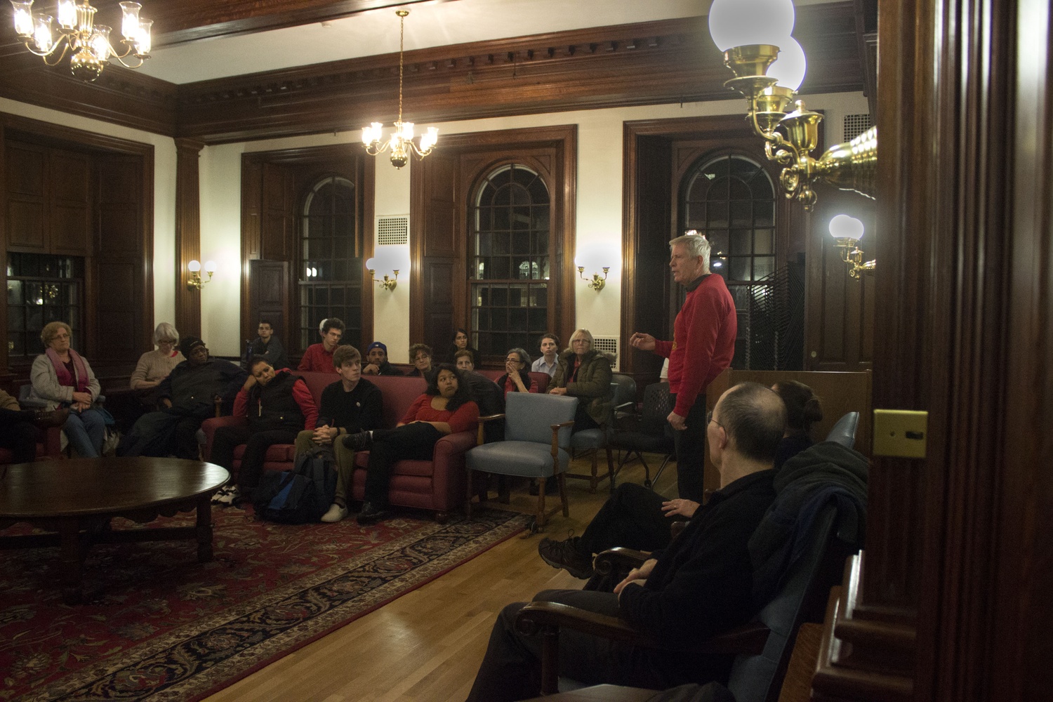 HUDS employees, Harvard students, and other Harvard affiliates gathered last Wednesday to talk about the proposed changes to the worker health insurance plan. The event was sponsored by the Student Labor Action Movement.