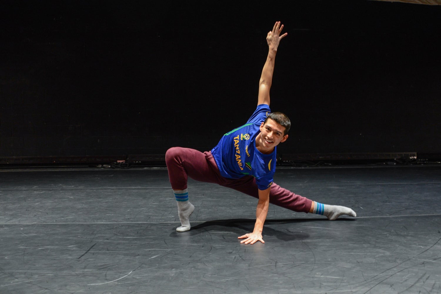 Javier F. Aranzales '16 poses in Farkas Hall after a performance of The Giver by Harvard Ballet Company. 