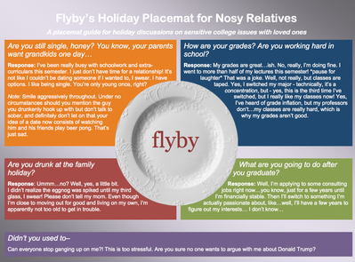 Cover image for Flyby's Holiday Placemat for Nosy Relatives