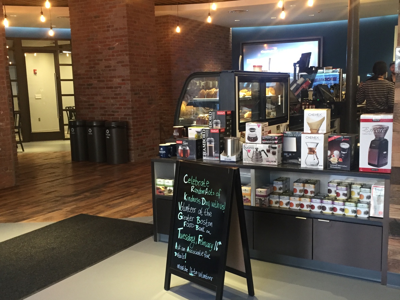 We're really digging the "warm and cozy independent coffee house" aesthetic—it almost made us forget we were in a corporate bank. Almost.