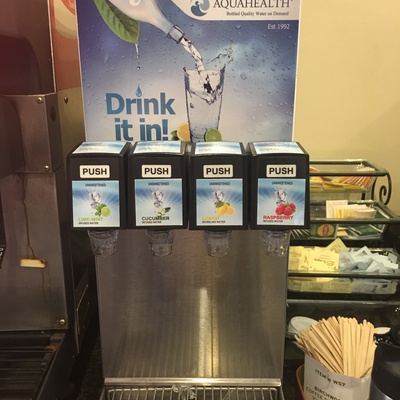 Cover image for Winthrop d-hall's flavored water dispenser. (Not shown: the colony of fruit flies that lives next to it)