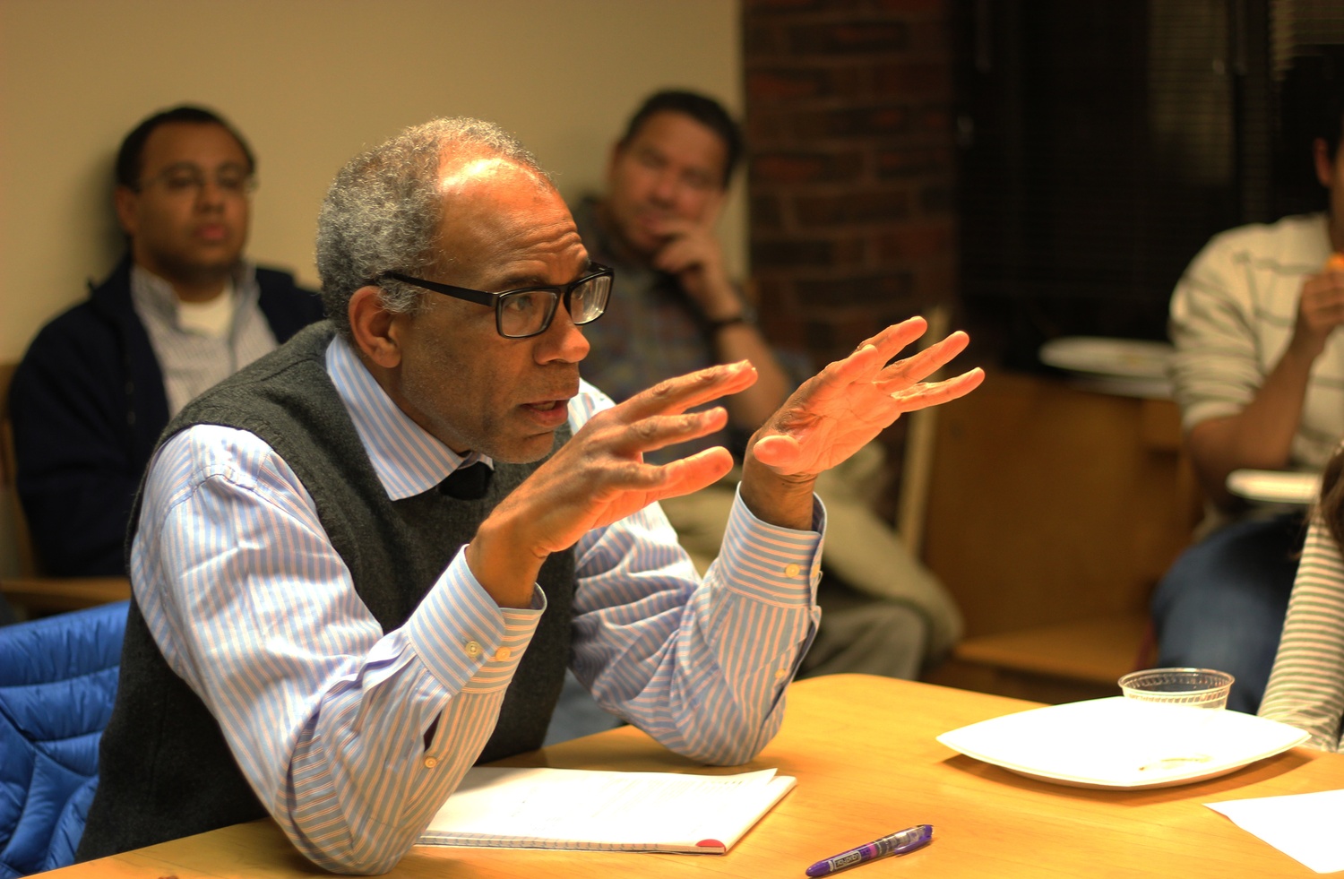 Above, Harvard Law School professor Randall L. Kennedy speaks at a 2016 Institute of Politics forum. Kennedy spoke about free speech with George Washington University Law School professor Jonathan Turley at a Thursday HLS event.
