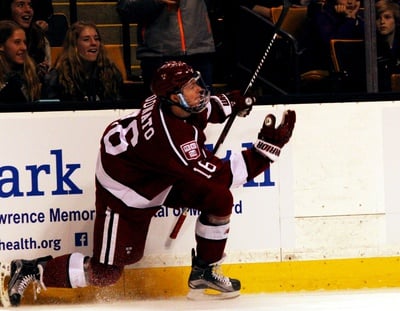 Cover image for Donato's Hat Trick Leads Men's Hockey To Win Over Union