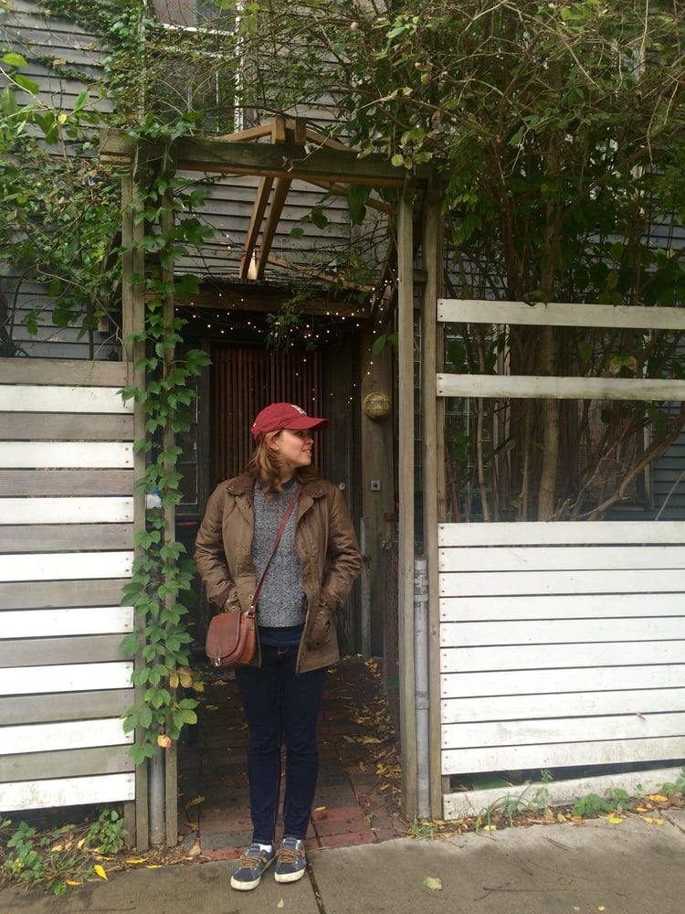 Flyby co-chair Eva keeps warm and protected from the wind in a jacket that's perfect for unseasonable weather.