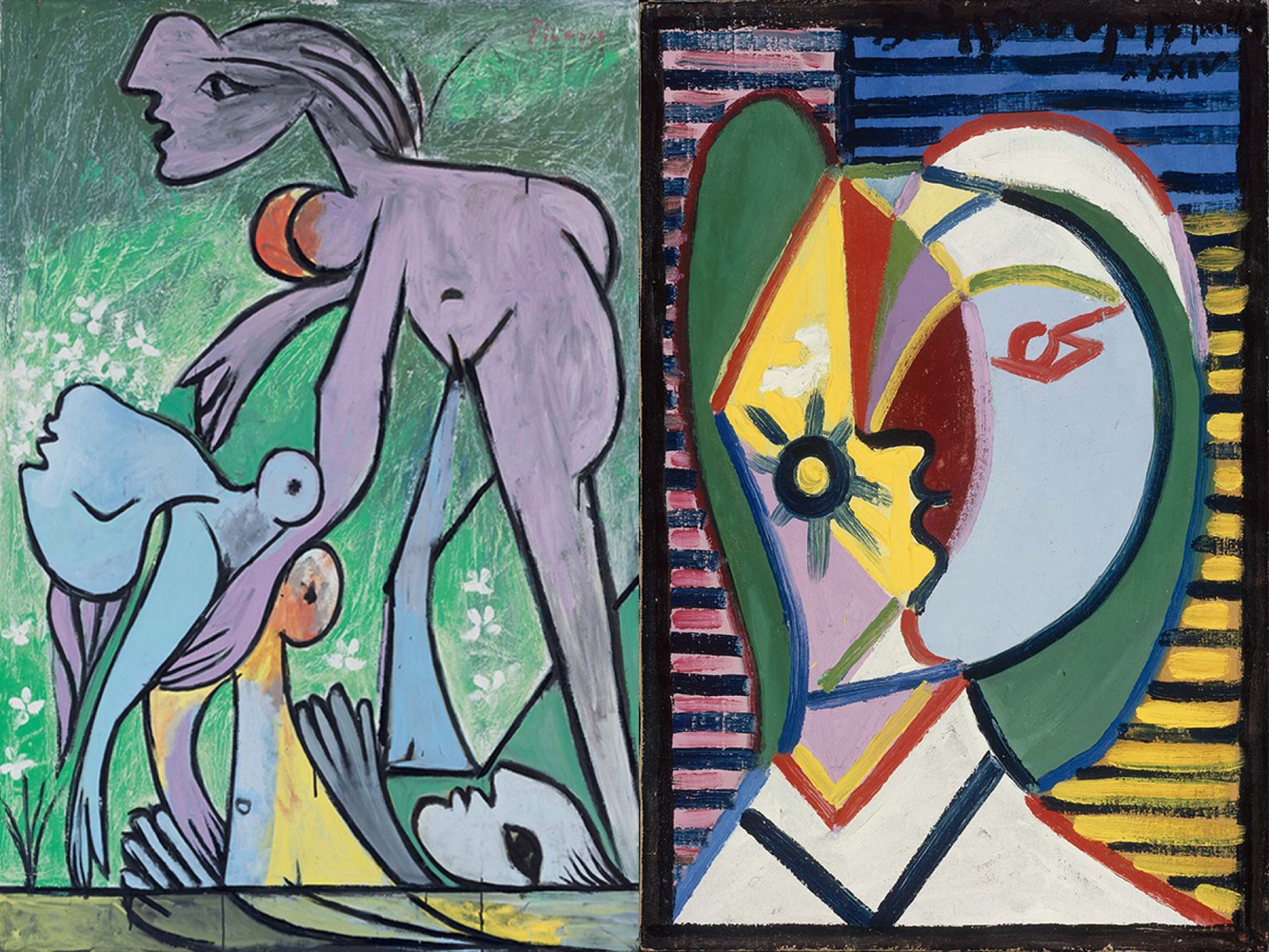 (from left) Pablo Picasso, The Rescue, 1932, Head of a Woman, Portrait of Marie Thérése Walter, 1934.
Byline: Courtesy of the Museum of Fine Arts/ Estate of Pablo Picasso / Artists Rights Society (ARS), New York.