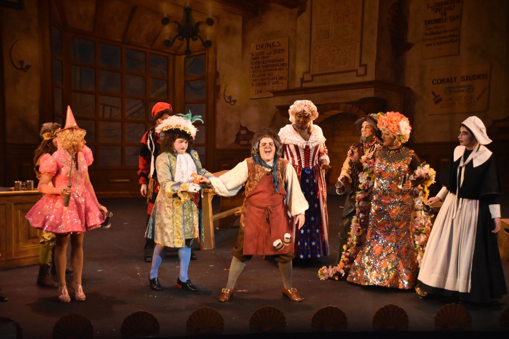 Members of the Hasty Pudding Theatricals perform in That 1770s Show, their 168th production.  The show runs in Farkas Hall through March 6.  