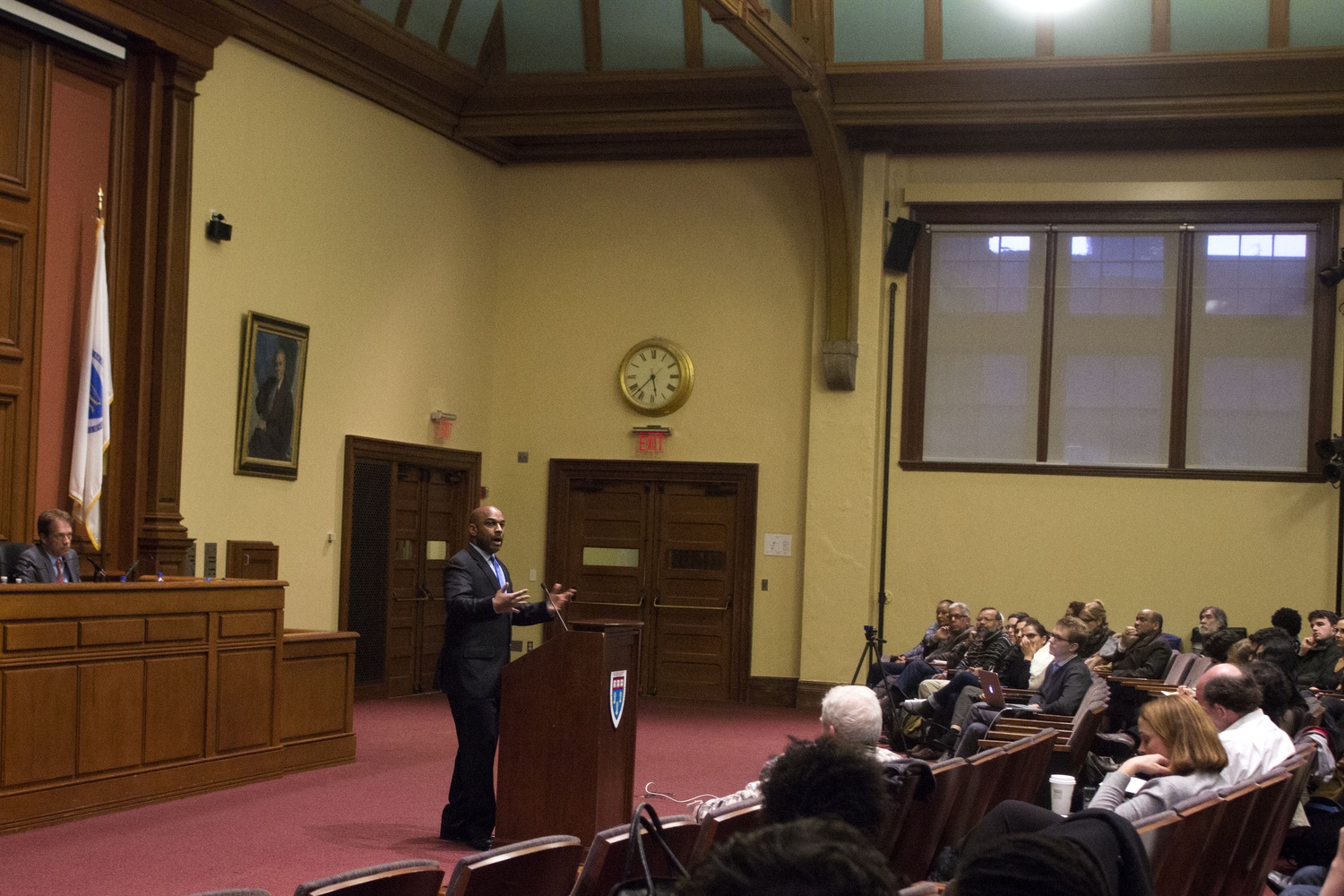 Kenneth W. Mack, a professor at Harvard Law School, speaks about reparations and the way that entities such as HLS can look at the fact that they would not be as successful without slave labor. The event was a joint seminar featuring Sir Hilary Beckles and Harvard professors.