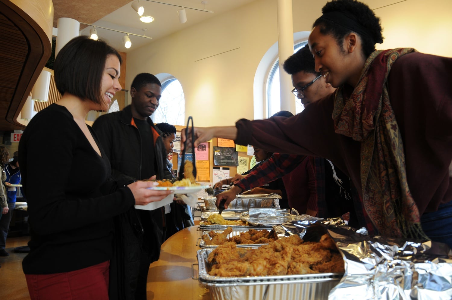 Attendees enjoy a soul food brunch in the Fong Auditorium on Sunday. The brunch was the concluding event in the Kuumba Singers' Black Arts Festival. 