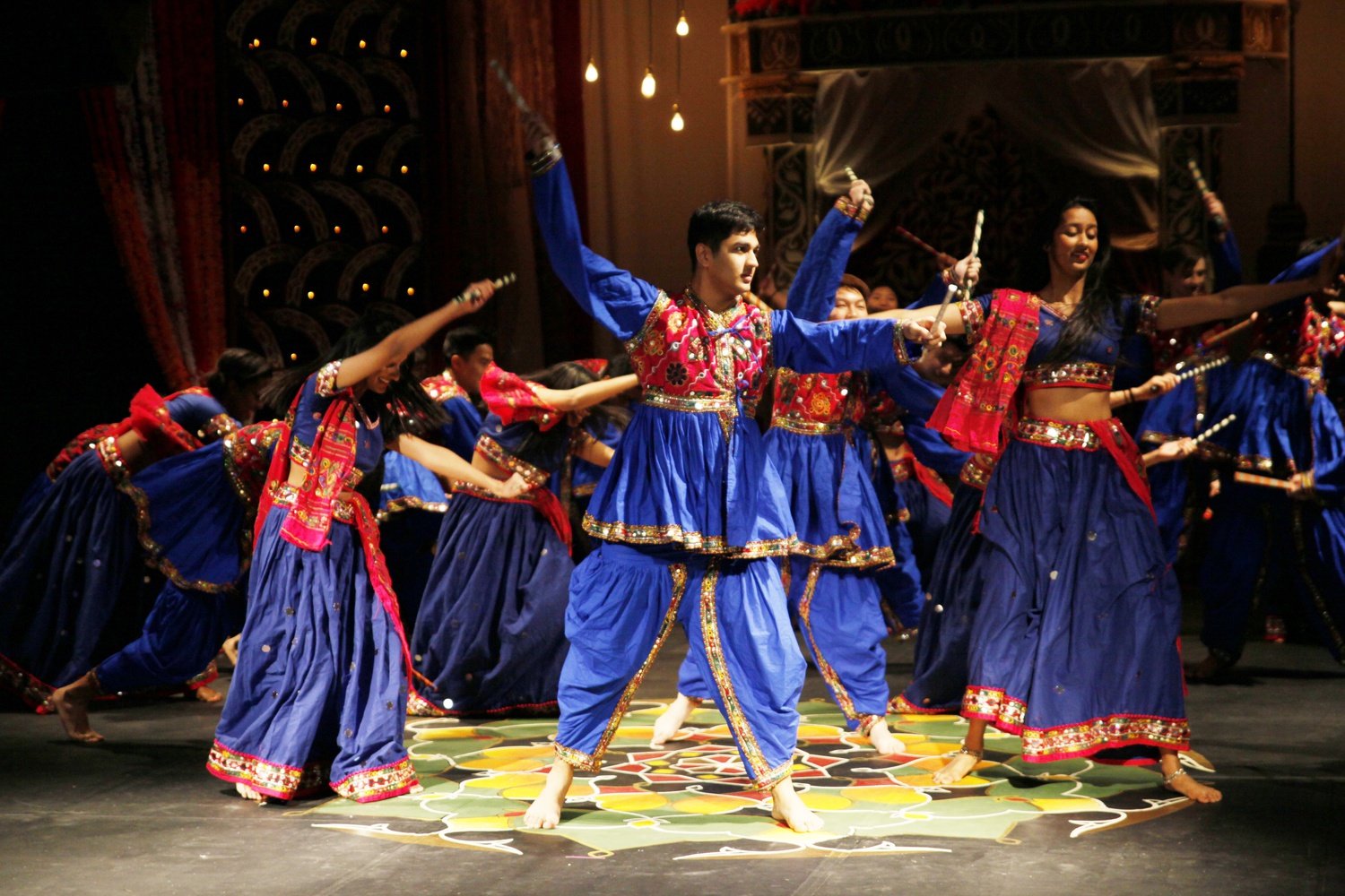 Students perform “Raas” during Ghungroo 2016. 