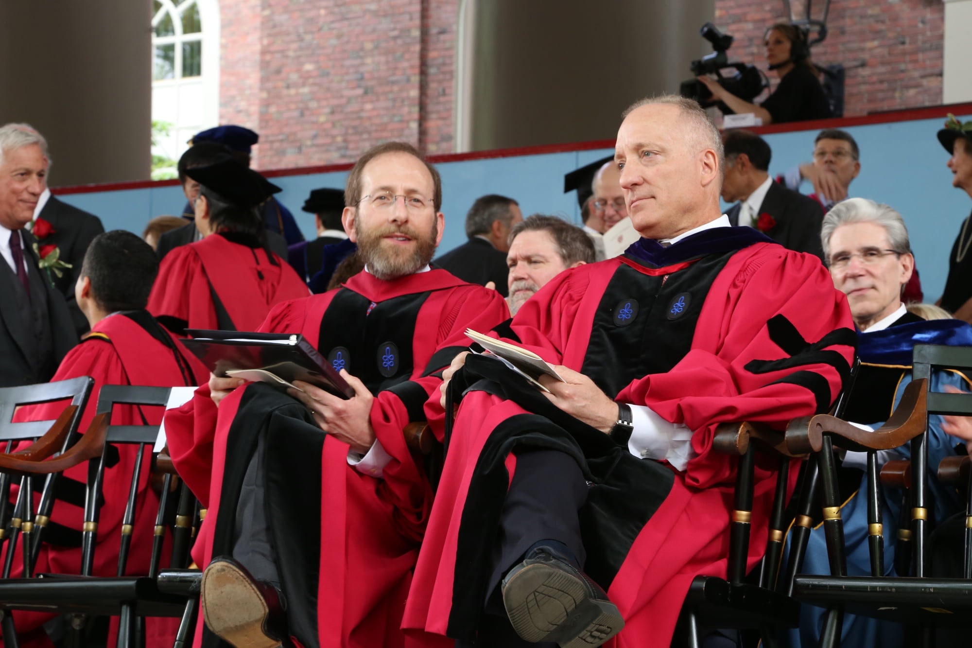 Faculty of Arts and Sciences Dean Michael D. Smith, right, pictured at Commencement 2015.