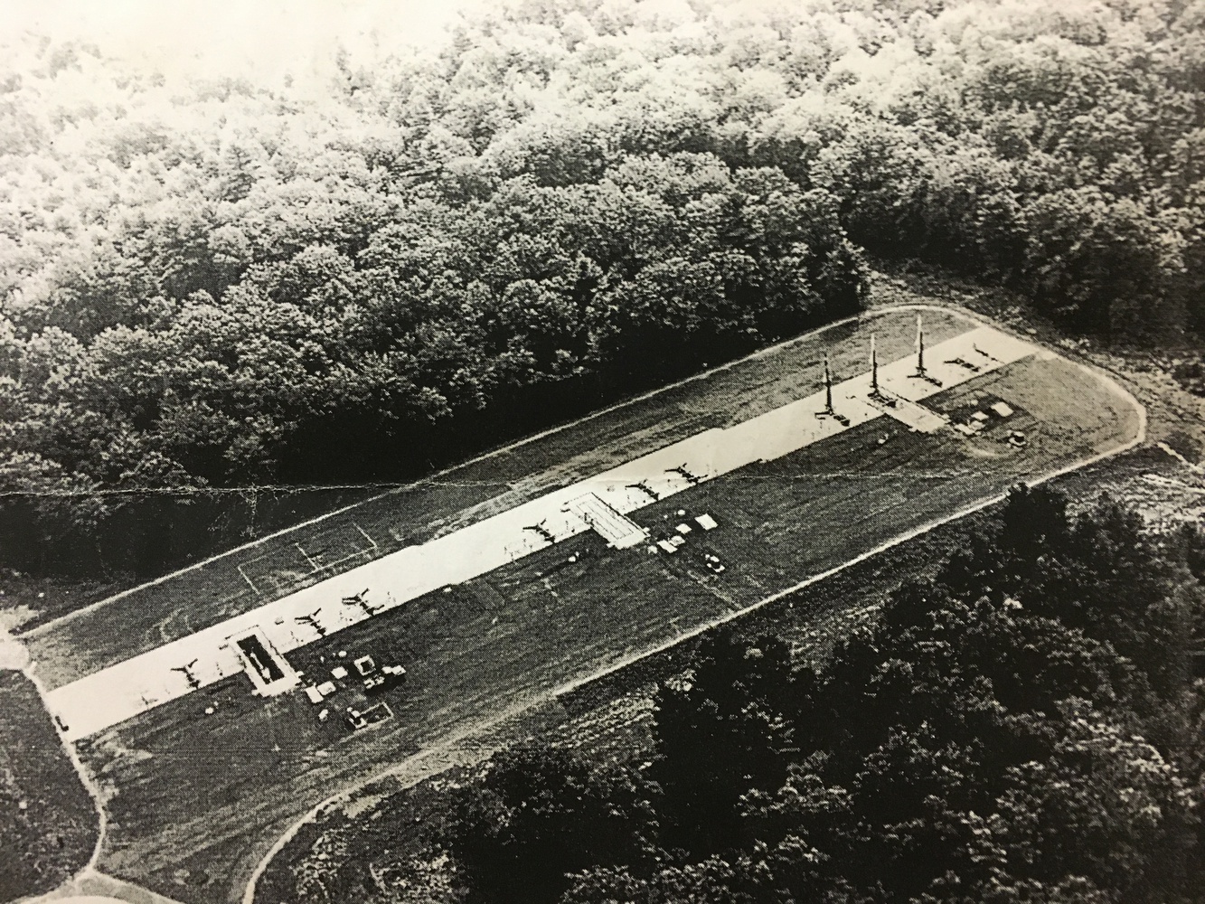An aerial photo of Concord from the 1950s, during its time as a Nike missile base.