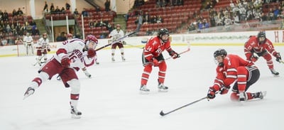 Cover image for Men's Hockey Punches Ticket to Lake Placid With 8-2 Rout of RPI