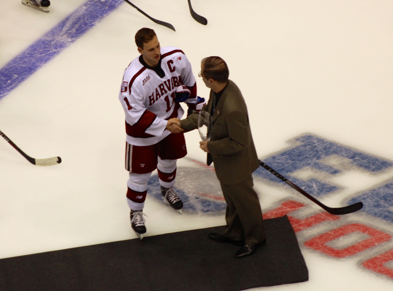 Kyle Criscuolo was honored as the ECAC Student Athlete of the Year prior to Friday's game.