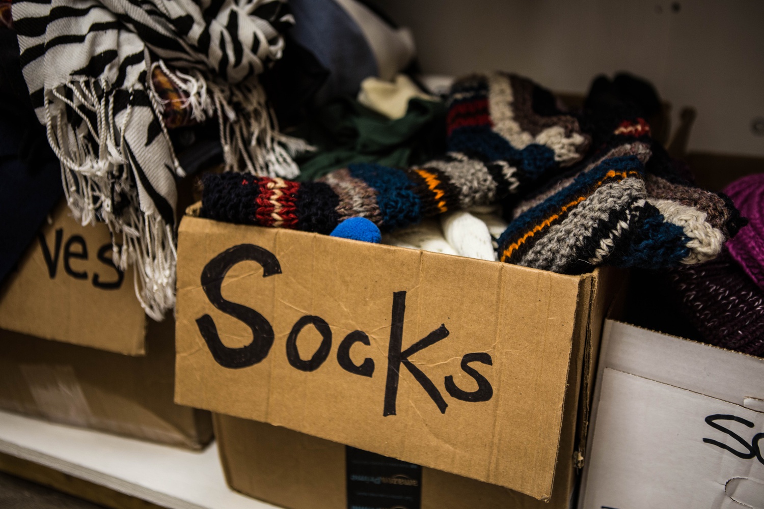 Guests at Y2Y can choose clothes from a row of cabinets which store clothes, ranging from business attire to winter coats and socks.

