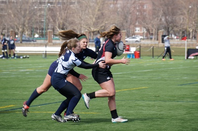 Cover image for Freshman Caitlin Weigel Shines for Women’s Rugby