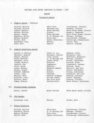 Cover image for 1969 Forensics Awards--Merrick Garland