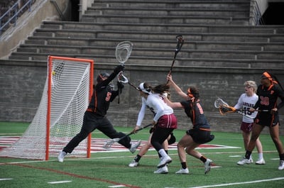Cover image for Ten-Goal First Half Carries BC Past Women's Lacrosse