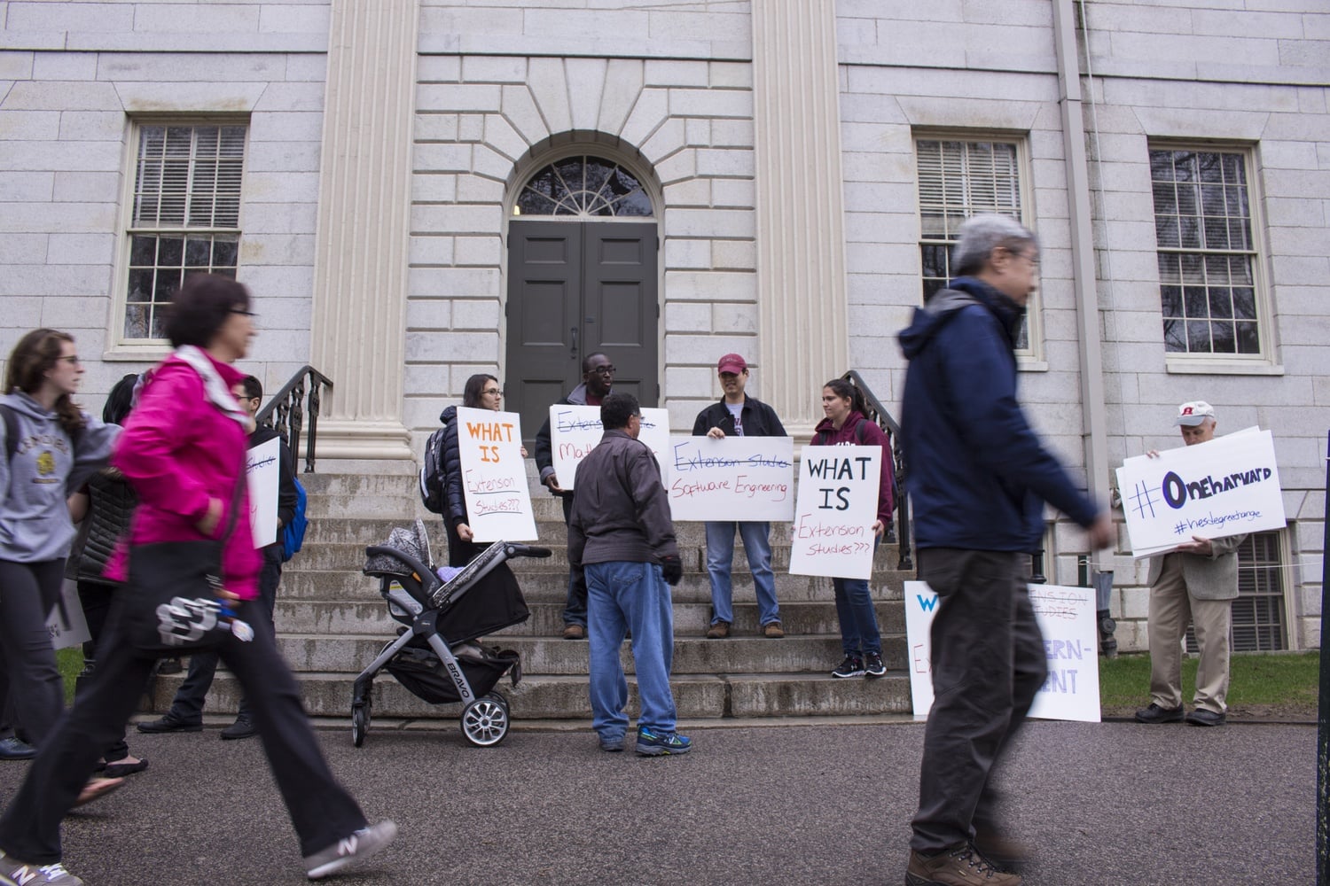 Harvard Extension School students held a demonstration in 2016 to protest the degree name that the Extension School grants.