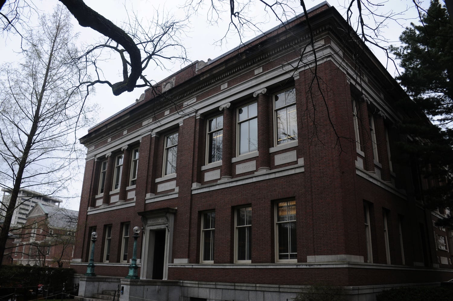 Robinson Hall, pictured here, is home to the History Department.