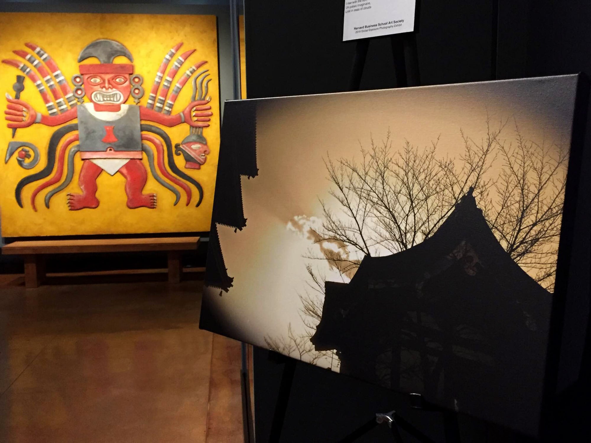 A winning photo from The Global Exposure Project, a photo competition sponsored by the Arts Society of the Harvard Business School, stands on display in the Peabody Museum of Archeology & Ethnology Thursday. The competition asks HBS students to submit original photography. Winners will be exhibited in both the Peabody Museum and the Harvard Museum of Natural History until Monday, May 2.