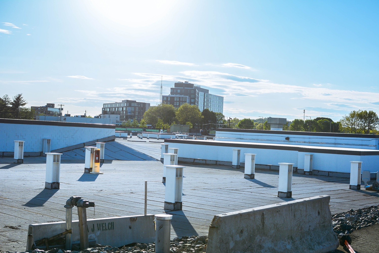 The grounds for the new Allston School of Engineering and Applied Sciences complex, still under construction, is calm on a May 2016 afternoon.