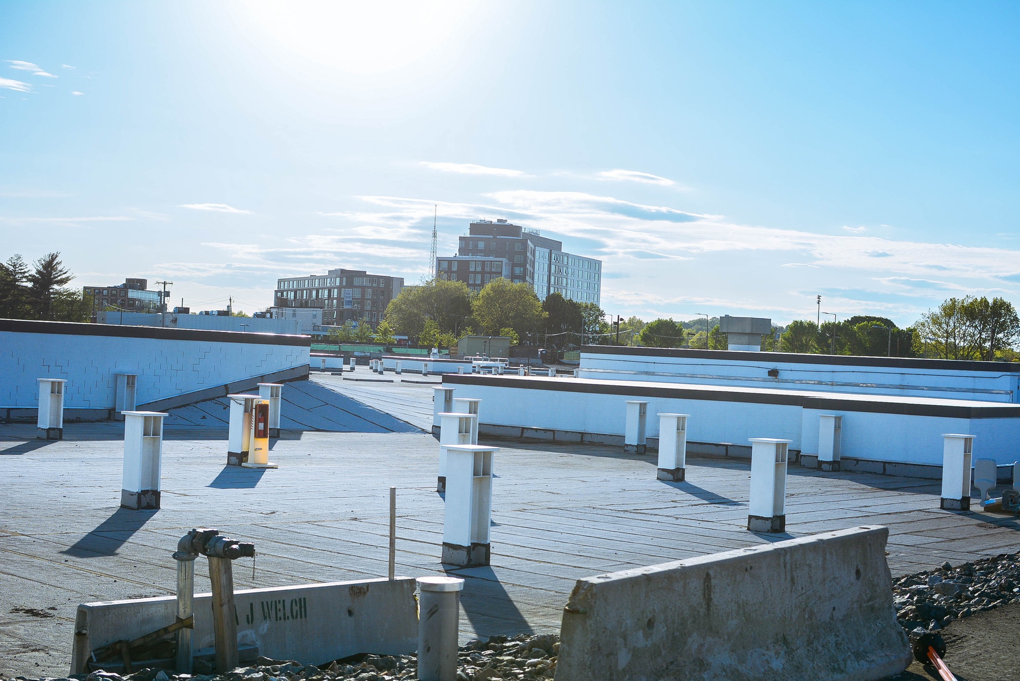 The grounds for the new Allston School of Engineering and Applied Sciences complex, still under construction, is calm on a May 2016 afternoon.