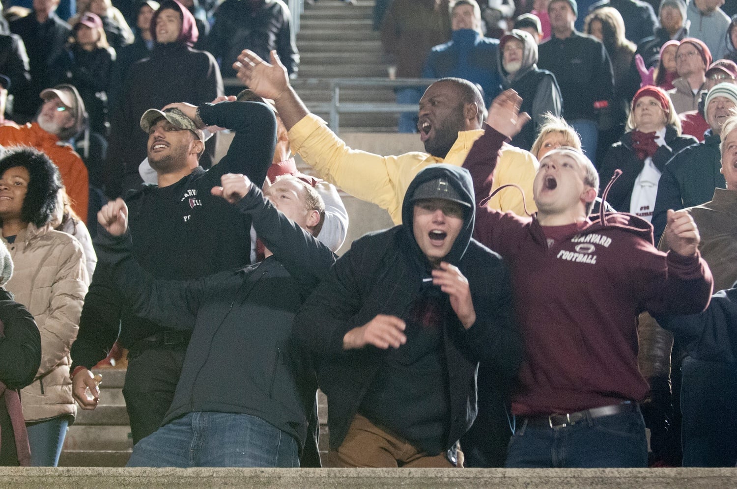 After being held quiet throughout the majority of the game, Harvard fans began to cheer as the Crimson began its comeback.