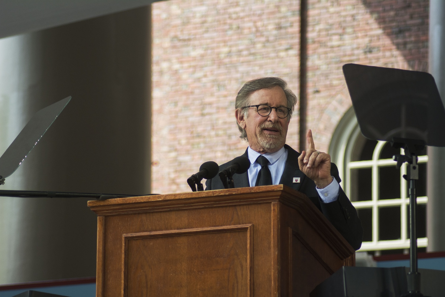 Steven Spielberg speaks to the Harvard Alumni Association and members of the Class of 2016 during his Commencement address Thursday.