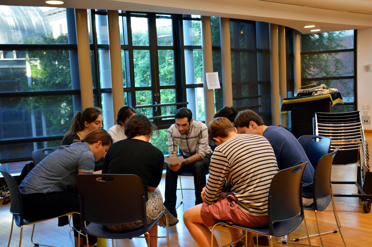People broke out into groups to discuss topics of race, religion and political movements in an event called "How Jews Became White Folks", run by Harvard Hillel on Thursday. 