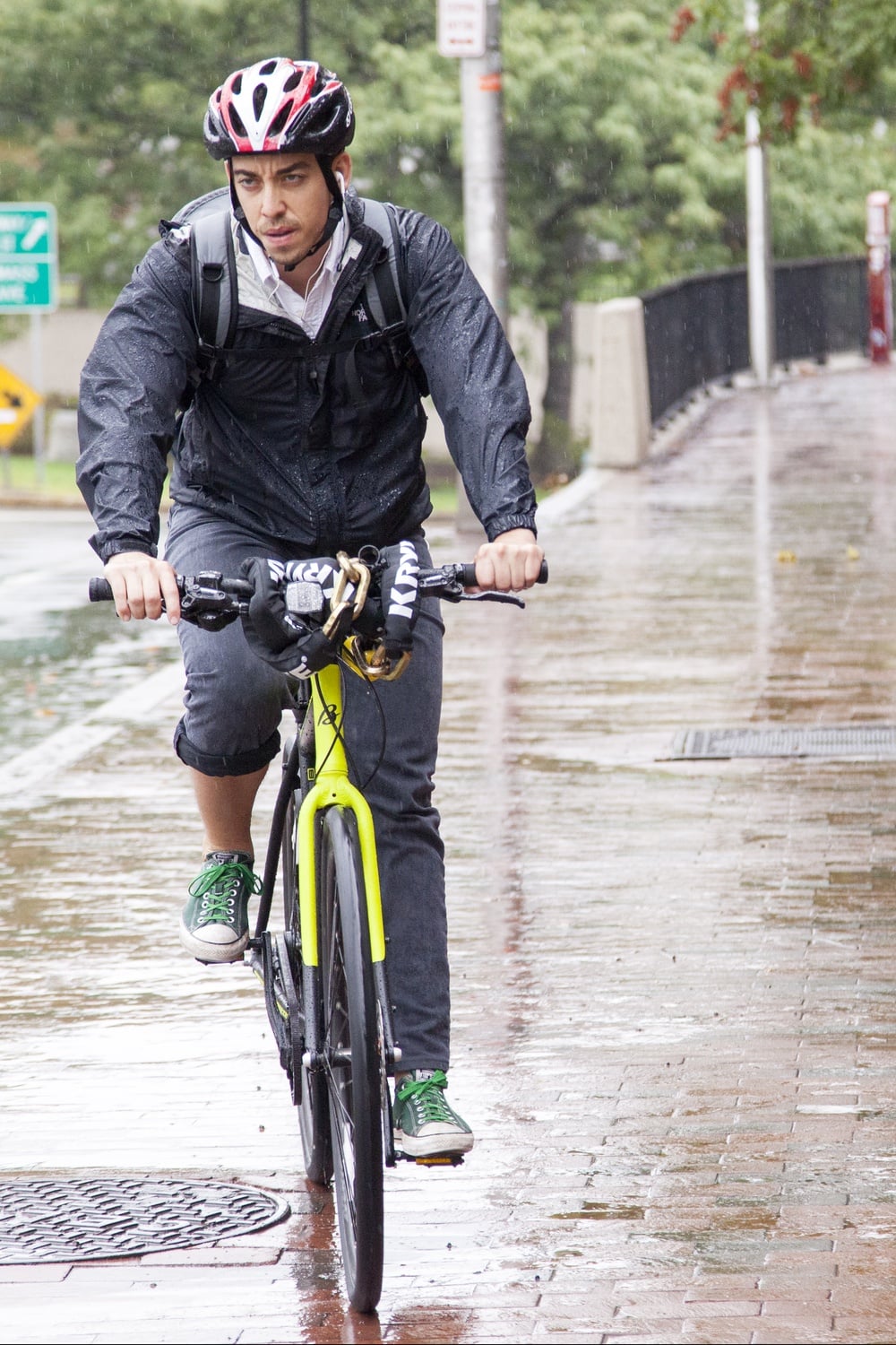 A cyclist in Cambridge last month.