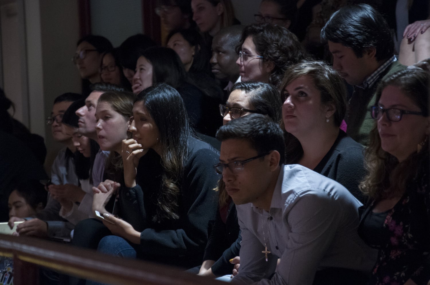 The sights inside Harvard’s Institute of Politics during the first presidential debate of the 2016 general election.