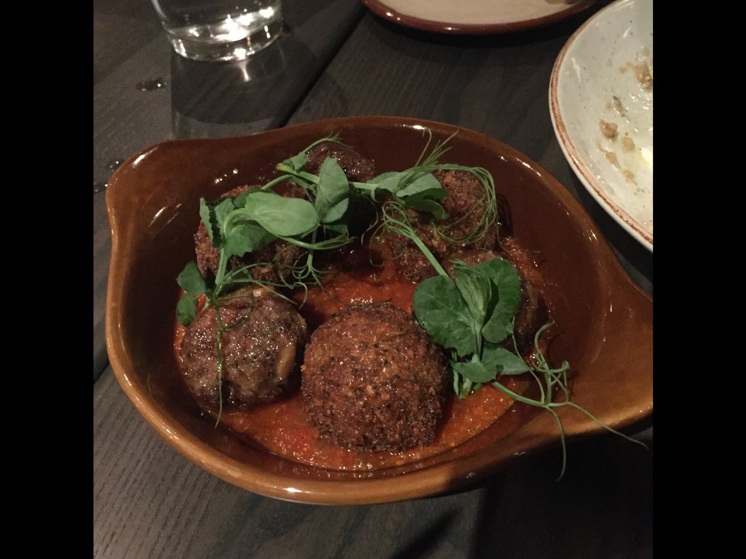 The meatballs were our favorite dish of the three, but still nothing to write home about. 