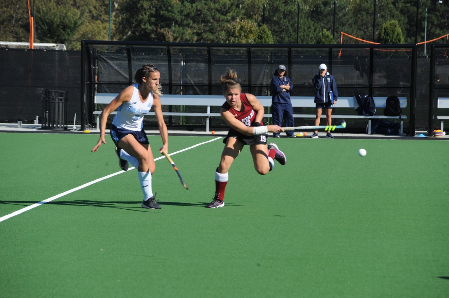 Kathleen Young scored two of the Crimson's three goals against Princeton on Saturday en route to the program's first win over the Tigers since 1994