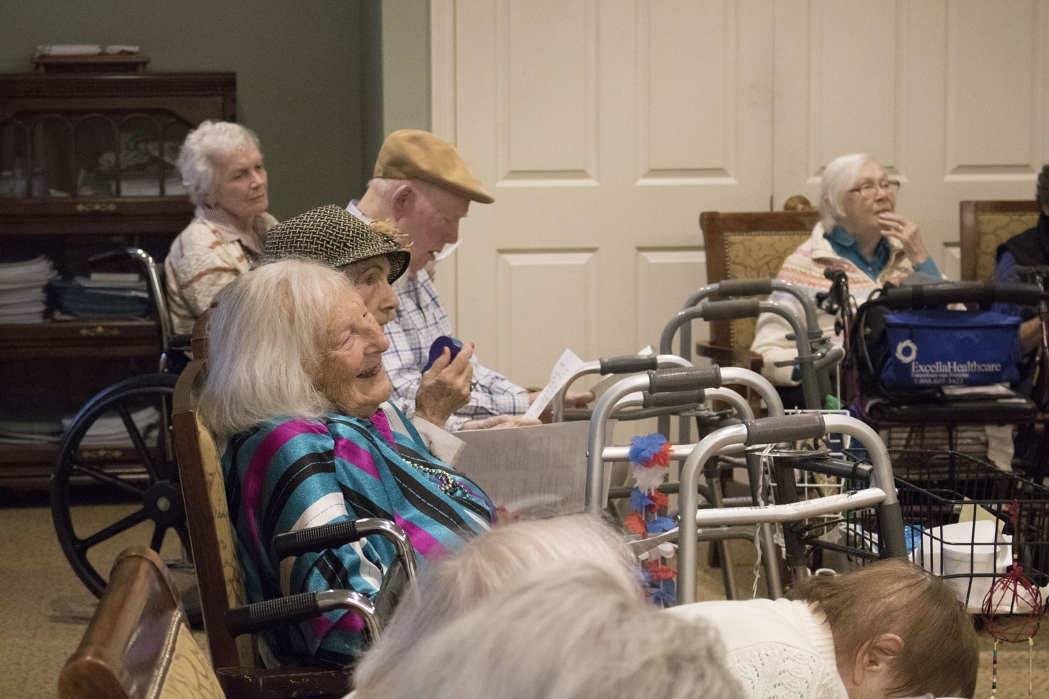 Seniors at the Chestnut Hill nursing home enjoy an afternoon of music. 